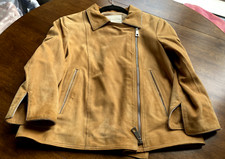 Leather Jacket With Metal Trim. Made In Italy. Size 42 Italian. Camel Colour