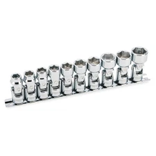 Powerbuilt 10 Piece 3/8" Dr. Metric Universal Joint Socket Set, 6 Point - 641715