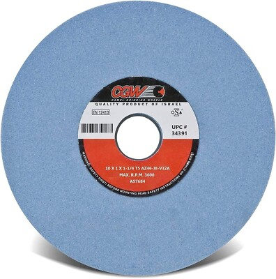#ad CGW 10 X 1 X 3 Premium Blue Aluminum Oxide Surface Grinding Wheel Grit 46 J V32A $72.46