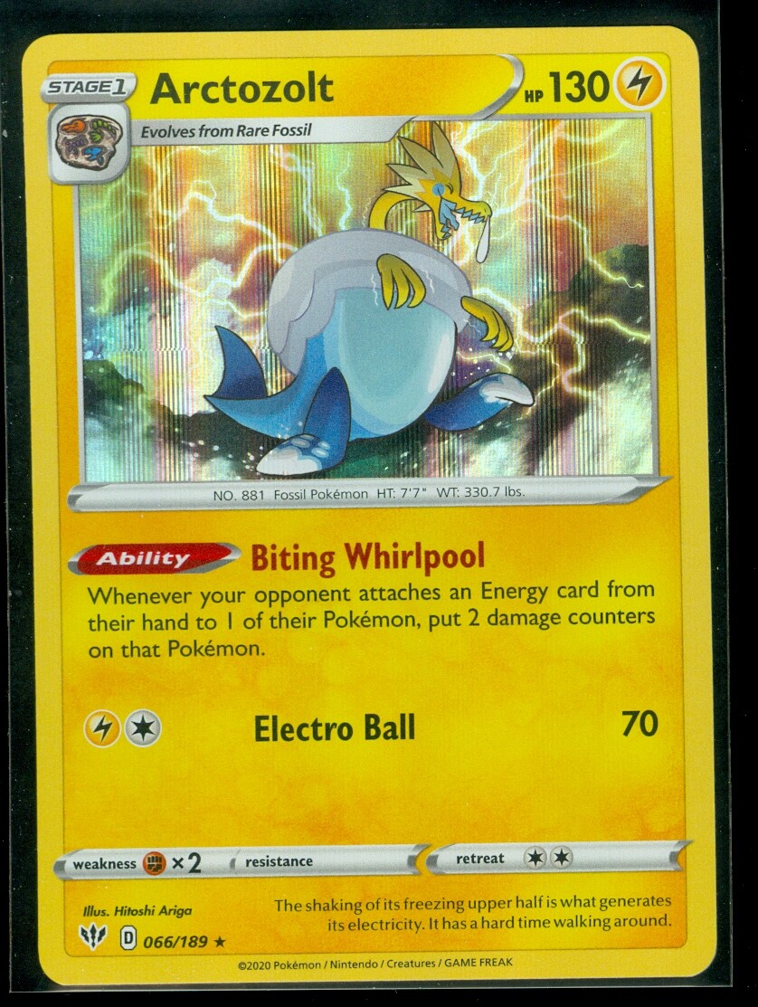 Pokemon ARCTOZOLT 066/189 Darkness Ablaze - RARE HOLO - MINT