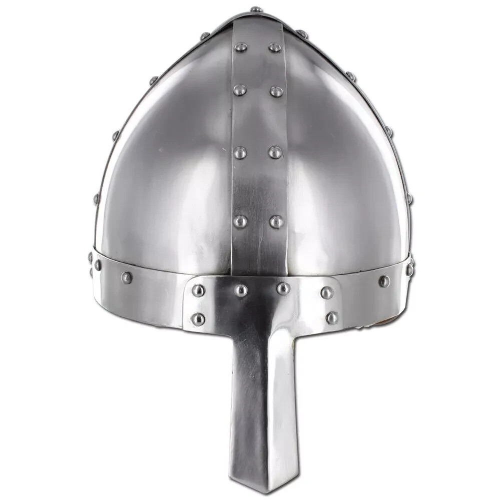 Viking Medieval Spangenhelm Knights Crusader Combat Battle Helmet Armor 18G-image
