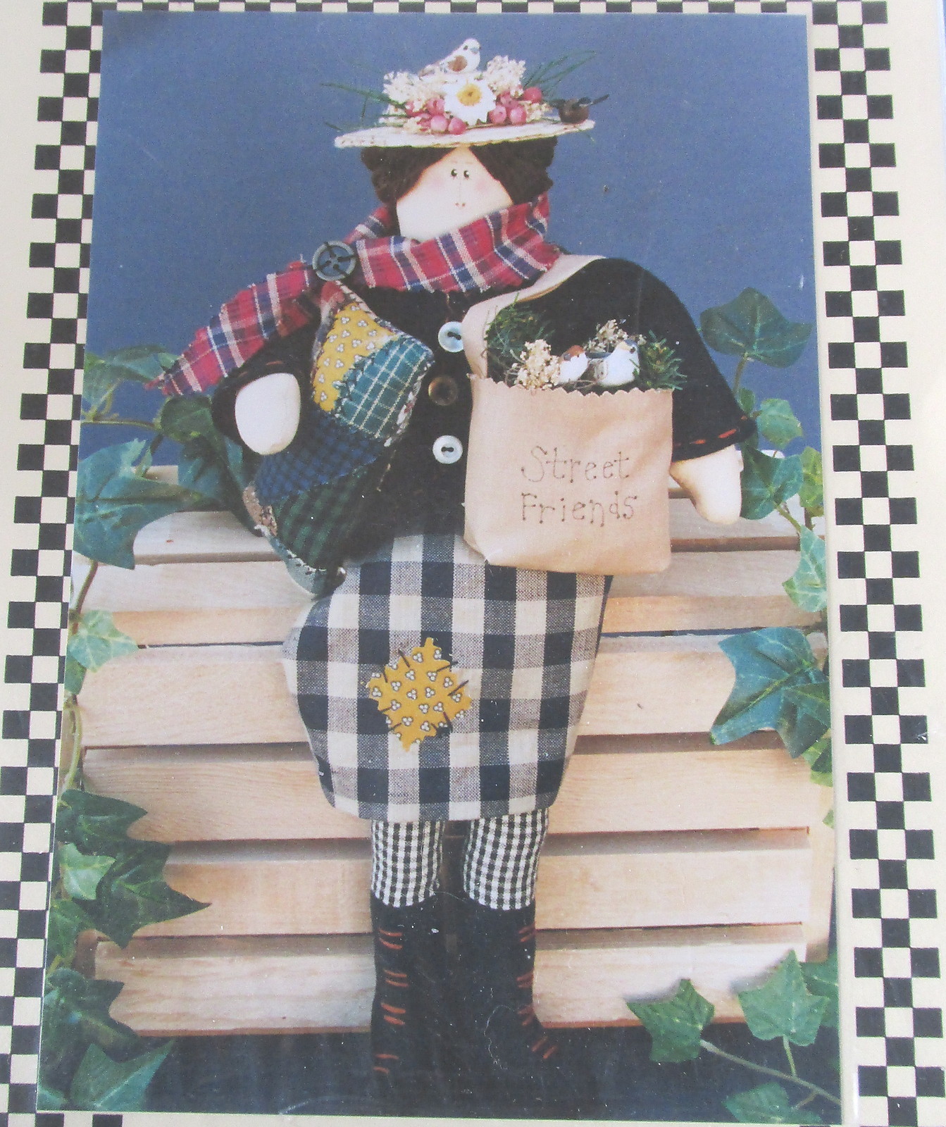 Mrs. Mulberry 16" bag lady doll Vanilla House scrap shopping lady Craft