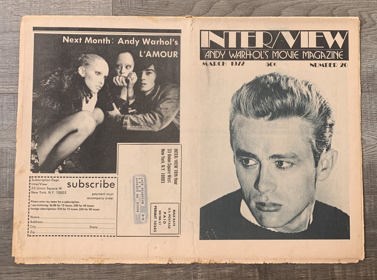 Warhol Interview Magazine March 1972 #20 James Dean Fosse Ed