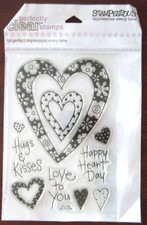 Stampendous Perfectly Clear Stamps  Bold Heart  Valentines Day Hearts, Sayings
