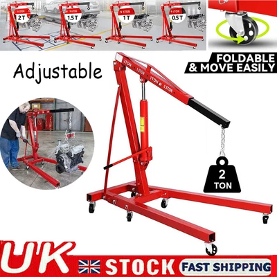 2 Ton Hydraulic Folding Engine Crane Hoist Lift Stand 2000kg Garage Workshop - Image 1 of 4