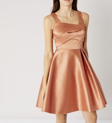 Gorgeous *Coast* (size Uk 14) Amore Satin Dress , Caramel ,BNWT | eBay