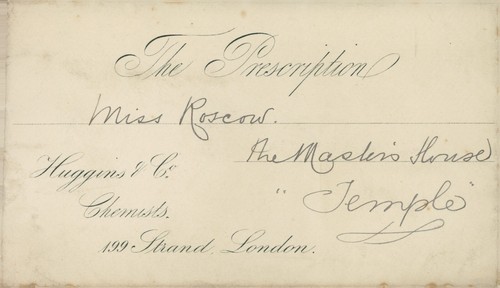 Antique Prescription Envelope Huggins & Co Chemists 199 Strand London