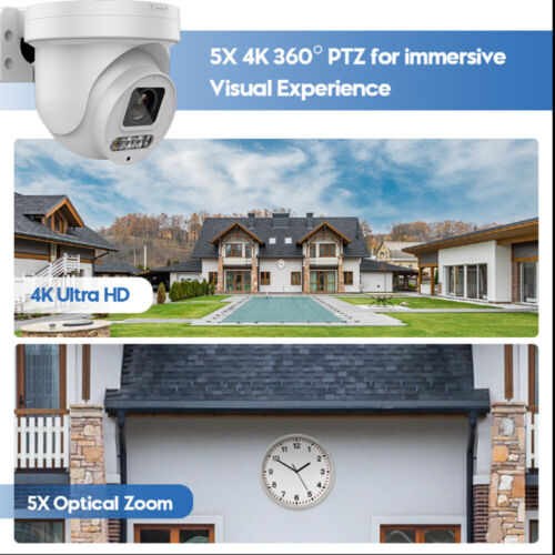 Hikvision Compatible 4K 8MP PTZ 5X Zoom CCTV IP Camera Dual Light ColorVu+IR MIC - Picture 6 of 18