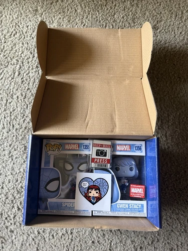 Funko POP Spider-Man Blue Marvel Collectors Corps Box Bundle - No Shirt