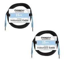 ChromaCast Daphne Blue 15ft Pro Series Instrument Cable | 2 PACK