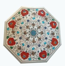 18 " Marbre Café Table Top Pietra Dura Incrustation Travail Home Décor Et Jardin