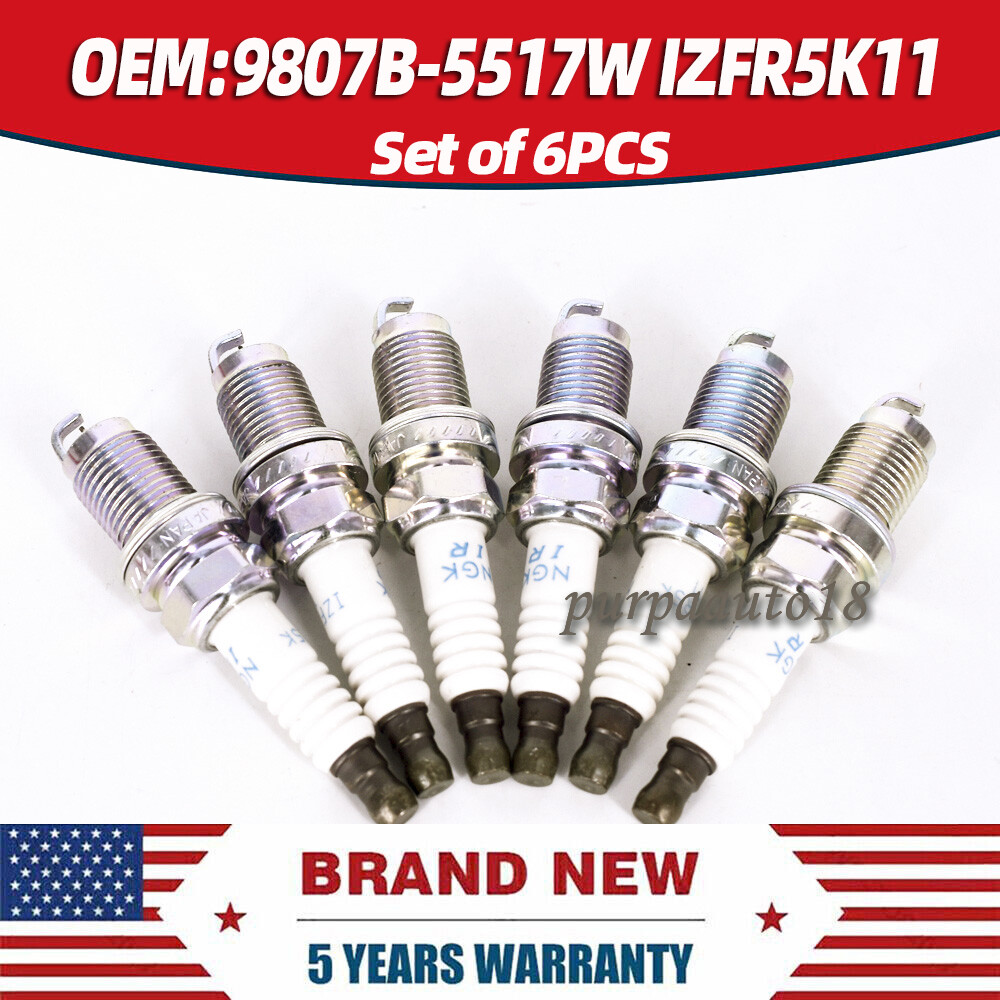 6PCS NGK IZFR5K11 3657 Laser Iridium Spark Plugs Honda Odyssey Pilot