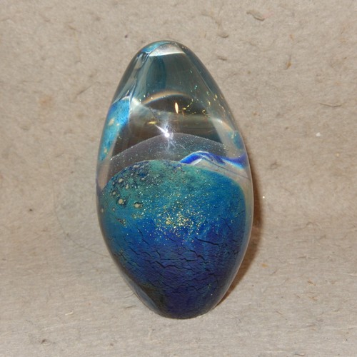 EICKHOLT Large 1993 Signed Art Glass Paperweight Egg Studio Dichroic Glitter - Picture 9 of 14