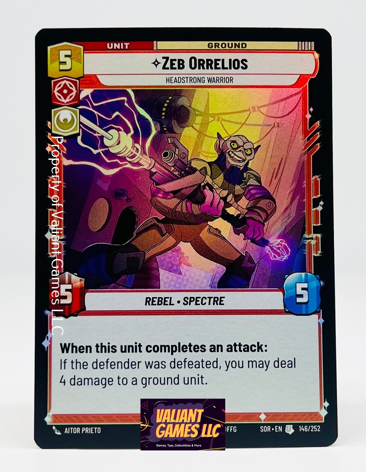 Star Wars Unlimited Zeb Orrelios #146 Foil Spark of Rebellion
