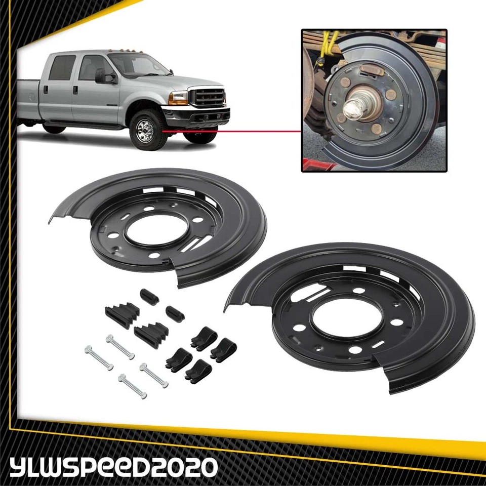 Placas de respaldo protectoras contra polvo de freno trasero aptas para Ford F-250 F-350 Excursion 1999-15 Foto 2 de 4