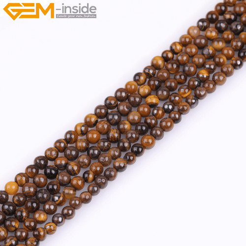 Natural Iron Tiger Eye Gemstone Loose Round Beads For Jewelry Making Strand 15'' - Picture 12 of 27