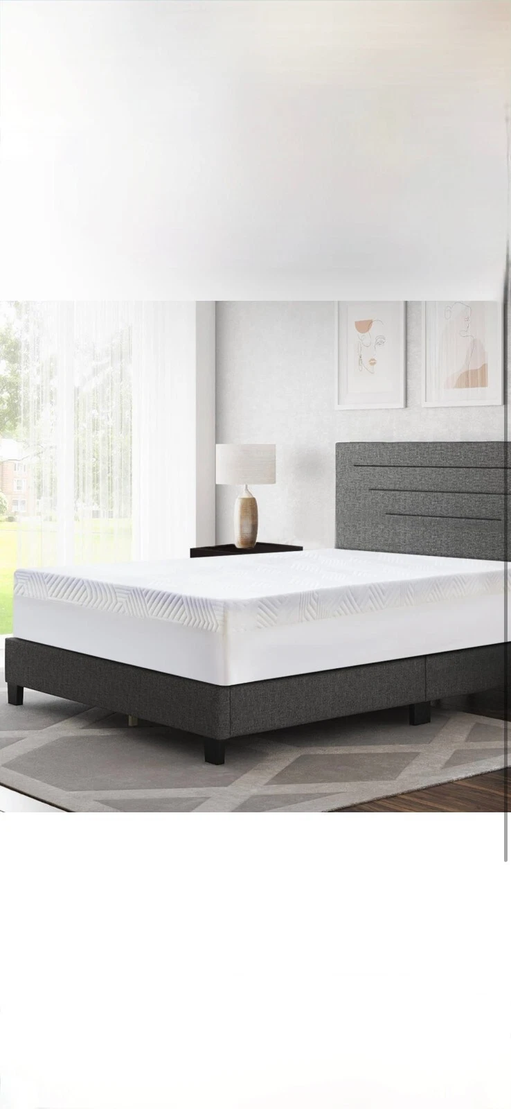 3 Inch King Memory Foam Mattress Topper, Ventilated Foam Topper with Cooling