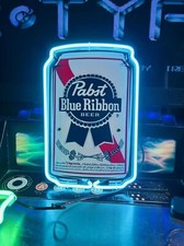 14"x10" Pabst Blue Ribbon Canned Beer Acrylic Neon Sign Lamp Light Bar Club Show