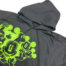 Disney Parks Halloween Mickey Men's Cotton Blend Hoodie Black Medium
