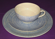 Arzberg 2000 Löffelhardt Bastdekor *** TEEGEDECK in BLAU *** von 1947-1970