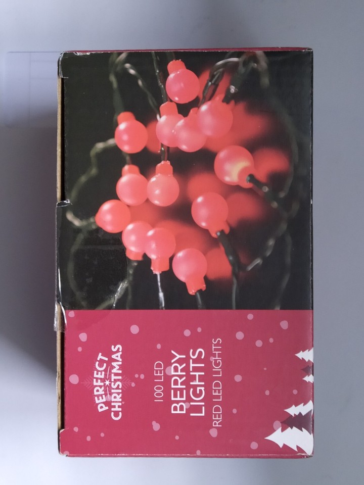 100 Led Red Berry Christmas Lights Indoor & Outdoor [Multi Function