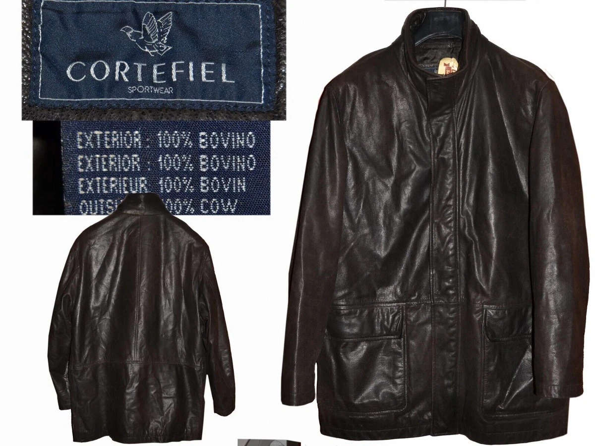 Chaqueta de Cuero para Hombre CORTEFIEL Talla Equivalente a L CT01 T3G