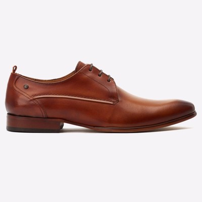 Base London Gambino Mens Classic Fashion Smart Derby Shoes Tan