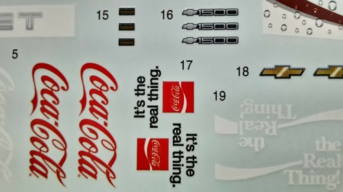 1990 Chevy Silverado Pickup Truck 1/25 Monster Truck Decal Sheet Coke Coca Cola - Picture 4 of 7