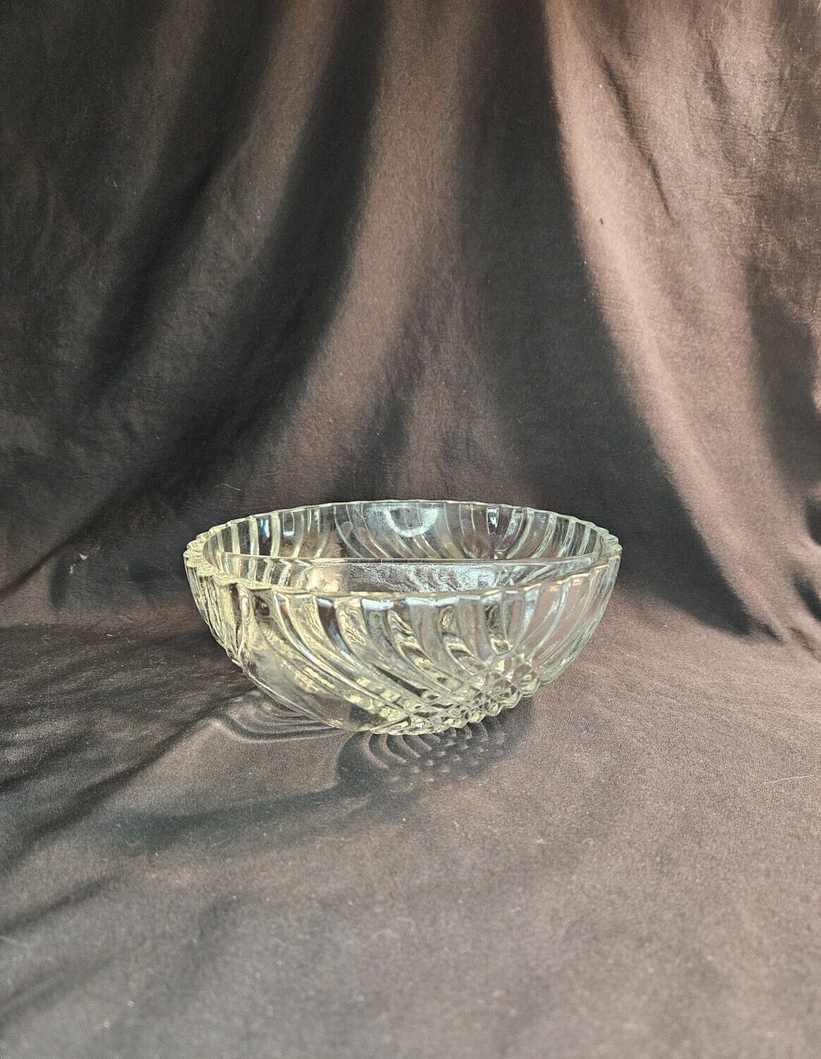 Vintage Glass Bowl with middle divider, party, dip bowl, chips, vegetables