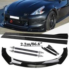 Front Bumper Lip Spoiler Side Skirts Rear Lip Glos Black For Nissan 370Z  M