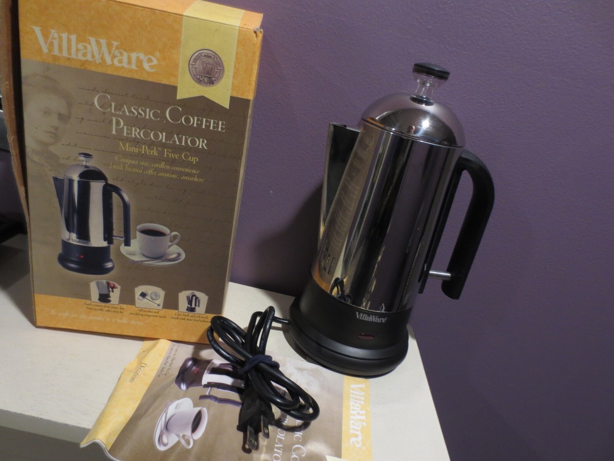 VillaWare Coffee Percolator Cup Stainless Steel Black No 5120-05