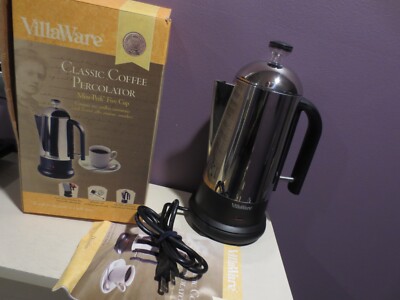 VillaWare Coffee Percolator Cup Stainless Steel Black No 5120