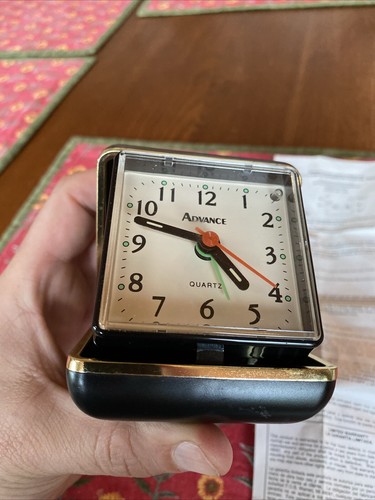 Advance Quartz Folding Travel Alarm Clock UV Glow Works Good w/ Battery Included - Picture 4 of 15