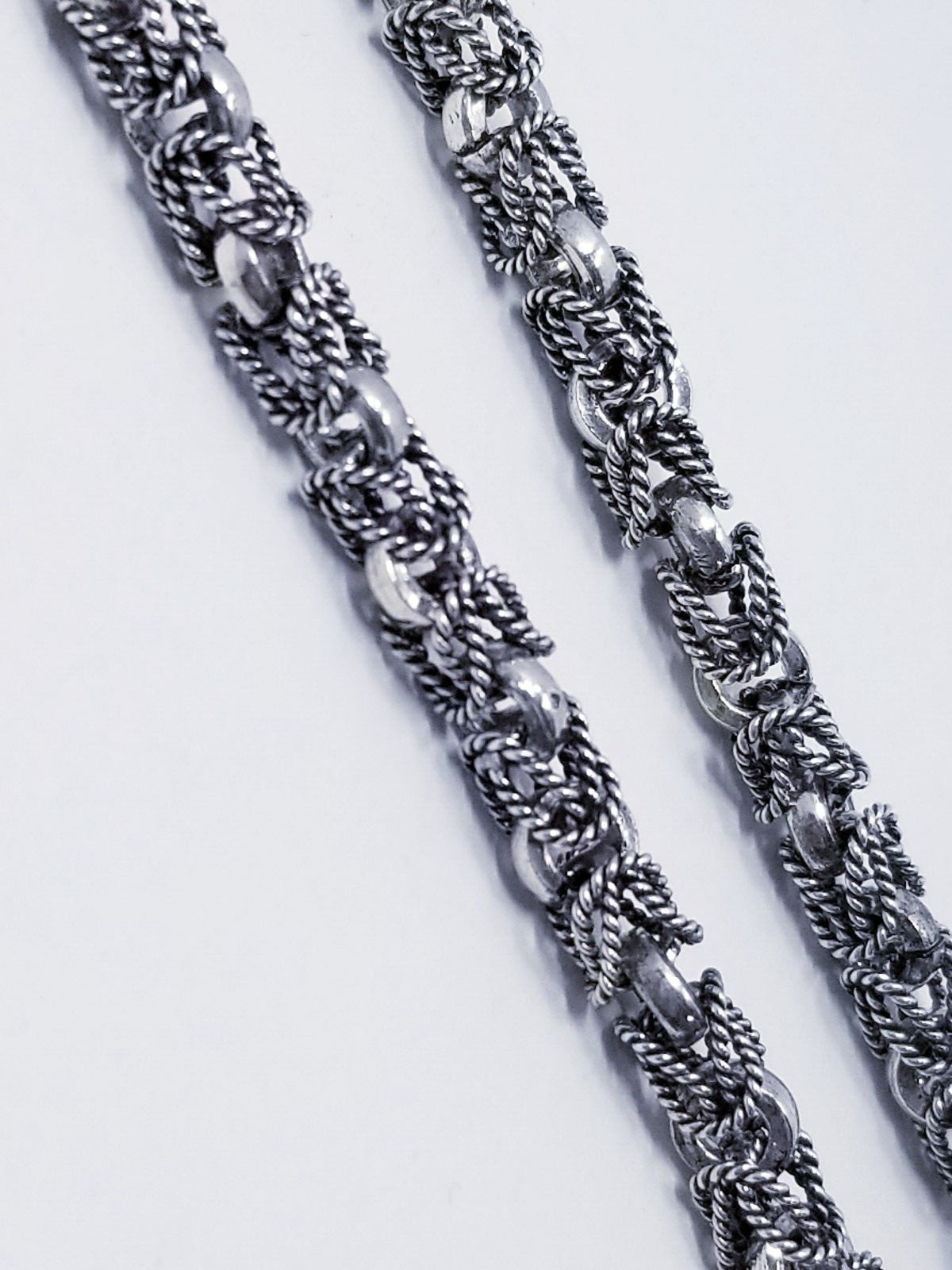 Solid 925 Sterling Silver Byzantine Chain Necklac… - image 3