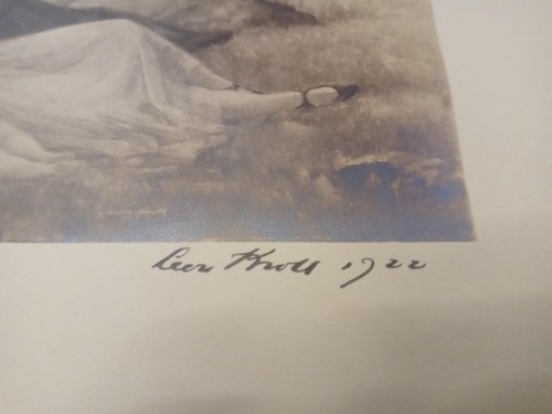 Leon Kroll “SLEEP” Gelatone~Hand Signed "To My Dear Sister Lenore"~ Dated 1922 - Picture 6 of 19