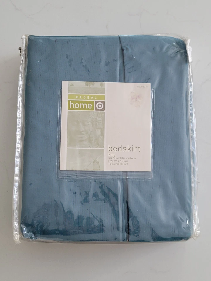 2005 Target Home Global 蓝色床裙 - King, Queen, Full, Twin 尺寸 - 全新 全新带盒 — 第 3/4 张图片