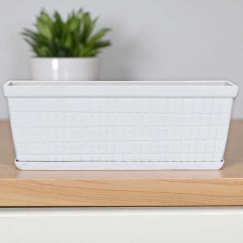 Window Box Planter 13" Cotton White Garden Pot - 3 Pack / 8 Pack - Picture 4 of 34