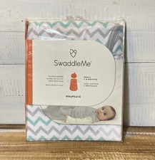 New SwaddleMe Cotton Wrapsack Small 1-4 Months Green  Grey Baby Swaddle