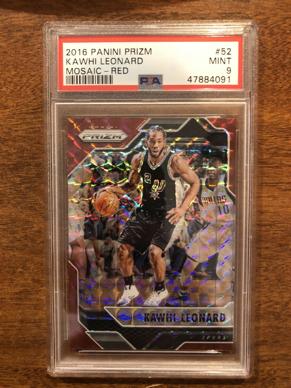 2016 Panini Prizm Kawhi Leonard Mosaic Red #52 PSA 9 Mint