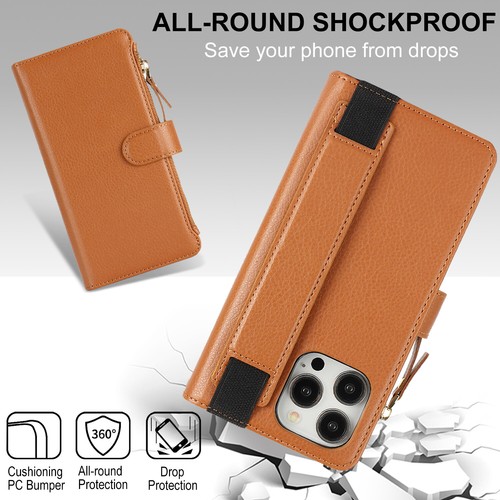 For iPhone 16 15 14 Plus 13 12 Pro Max phone case Card slot wallet leather cover - Picture 43 of 68