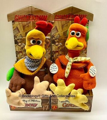 Hühnerauslauf Plüschtiere 15 Zoll Rocky und Ginger sprechend flatternd Aardman Dreamworks
