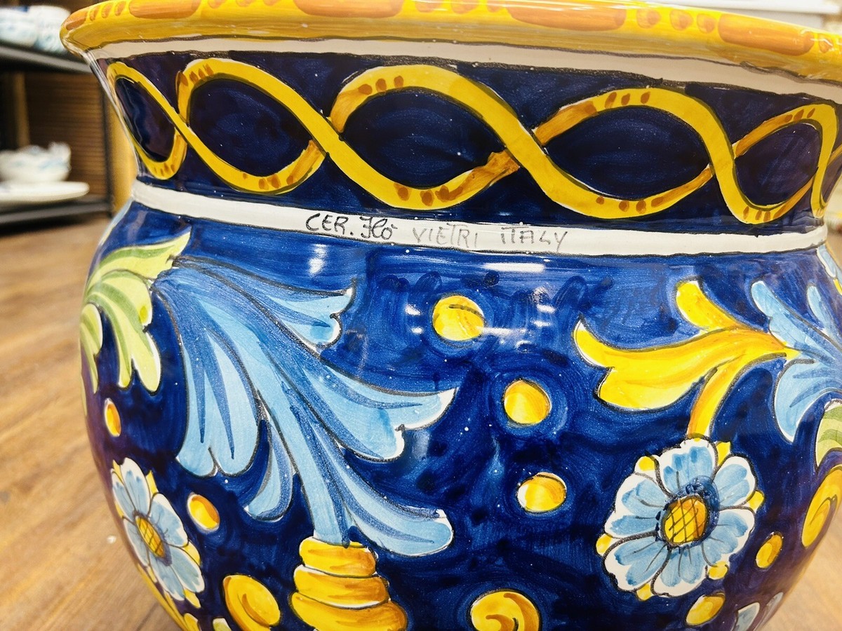 Vietri Pottery- 17,1/2'' X 15'' Cachepot - Made/Painted by hand in