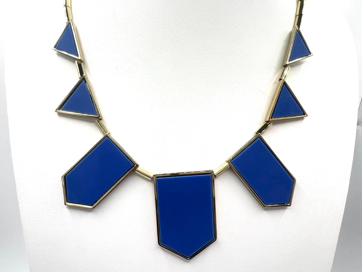House of Harlow 1960 Gold Plated 5 Station Blue Leather