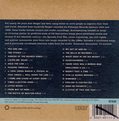 PETE SEEGER - HEADLINES AND FOOTNOTES: COLLECTION OF TOPICAL SONGS NEW CD