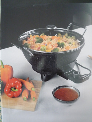 Elektrischer Wok / Schmorpfanne mit Glasdeckel 7L,  Ø30cm, 1400W