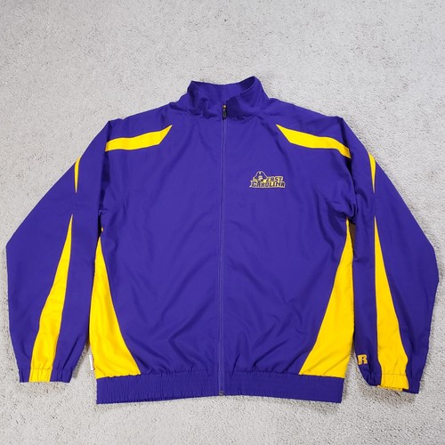 East Carolina Pirates Team Issue Men Jacket M Purple Gold Windbreaker Russell - Picture 2 of 15