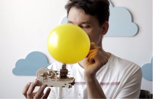 Mechanical UGEARS wooden 3D Model "PNEUMATIC ENGINE" Construction Set - Picture 10 of 10
