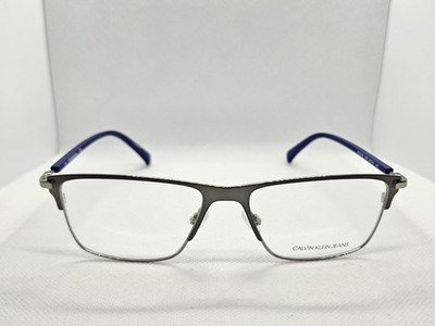 Calvin Klein Jeans Eyeglasses CKJ21400 21400 008 Satin Gunmetal Blue 54-16-145