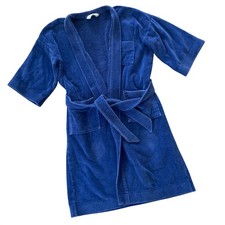 Vintage Bath Robe Terry Cloth Royal Blue Fieldcrest 100 cotton USA Heavyweight