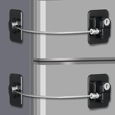 2 Pack Fridge Lock Freezer Lock with 4 Key for Child Safety Refrigerator Locks..